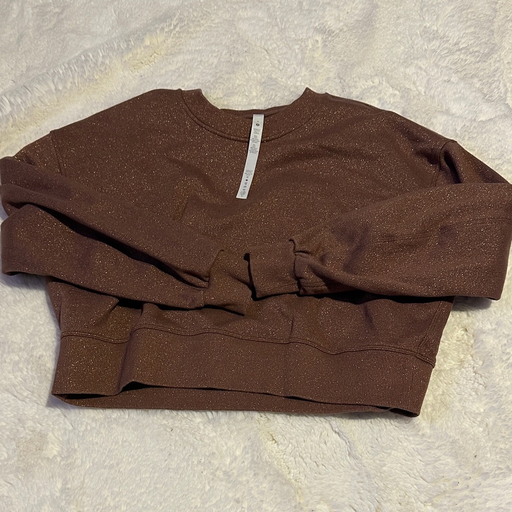 Smokey topaz Sparkle Cropped perfectly oversized Sweatshirt